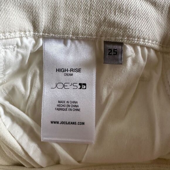 JOE'S JEANS High-rise Front Slit Midi Skirt In Cream - Picture 8 of 11